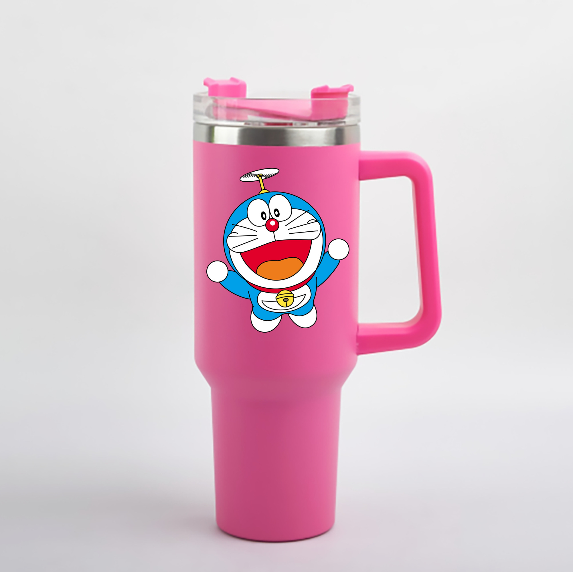 （画像用） ドラえもん Doraemon 1200mL車用タンブラー - クリスタルステッカー（プラスチックストロー付き）